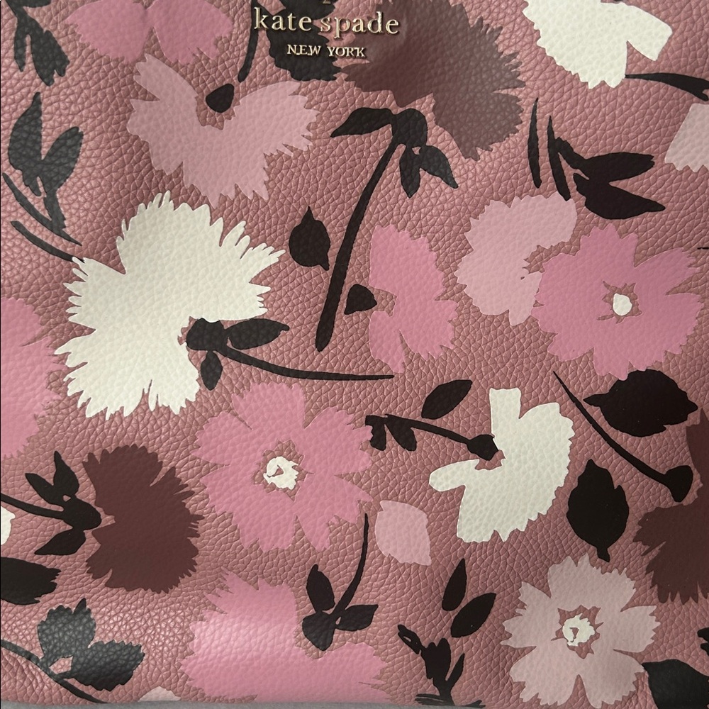 Kate Spade NY Briar Lane Gala Pink/Cream Floral Leather Shoulder Bag Purse 🌸🌸 - Picture 7 of 10